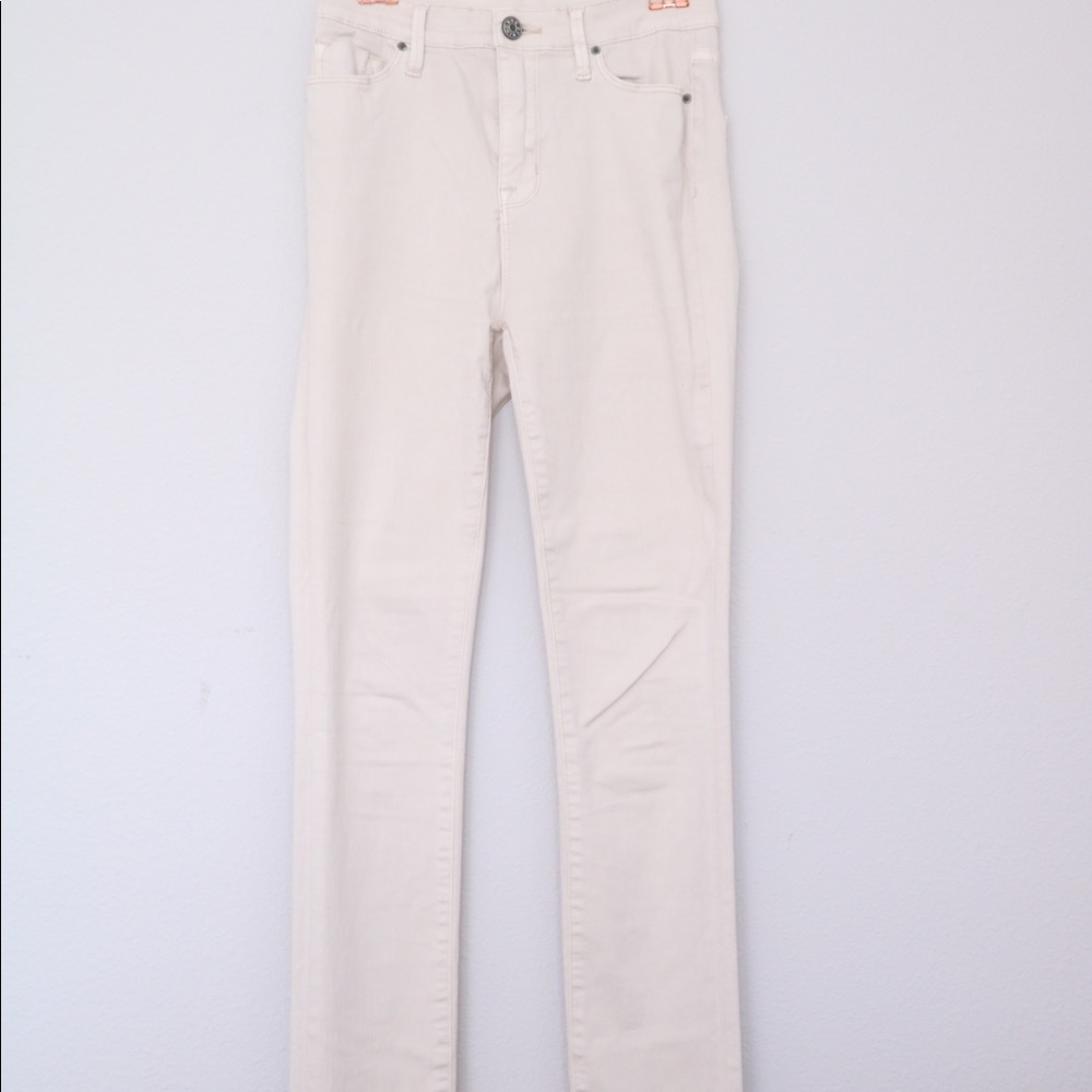 Twig high rise, twill tan pants
